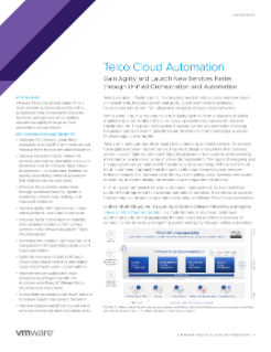 Datasheet: Telco Cloud Automation 2.1 